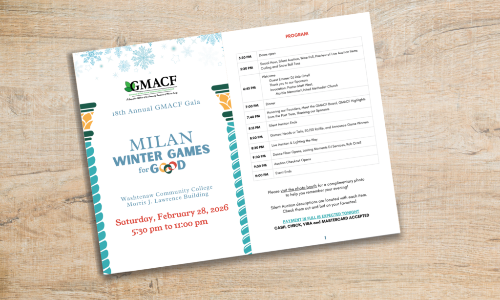 GMACF Gala Program mocked up.